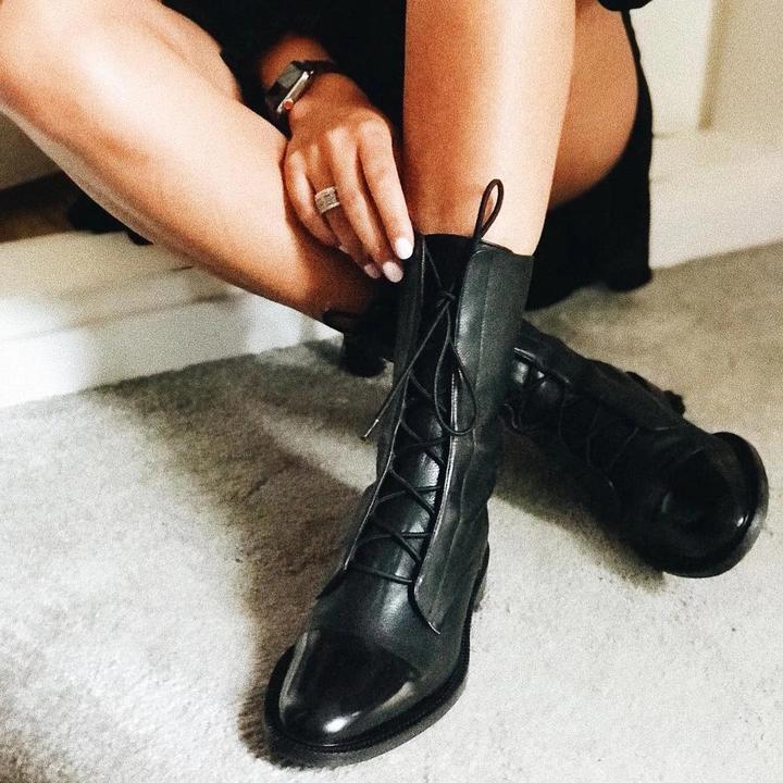 Bottines À Talons En Cuir Végétal