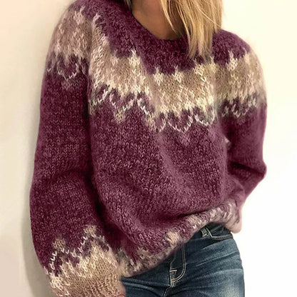 Julie | Pull Jacquard en Mohair Festif