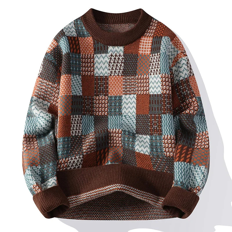 Julie™ | Pull Vintage Patchwork en Cachemire pour Hommes